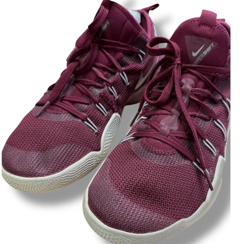 Nike Hypershift TB Burgundy White Basketball Shoes Sneakers Men Size 11.5